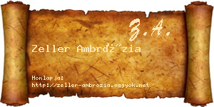 Zeller Ambrózia névjegykártya